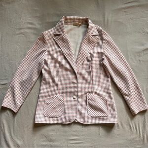 Vintage 70’s Women's Checkered Polyester Blazer